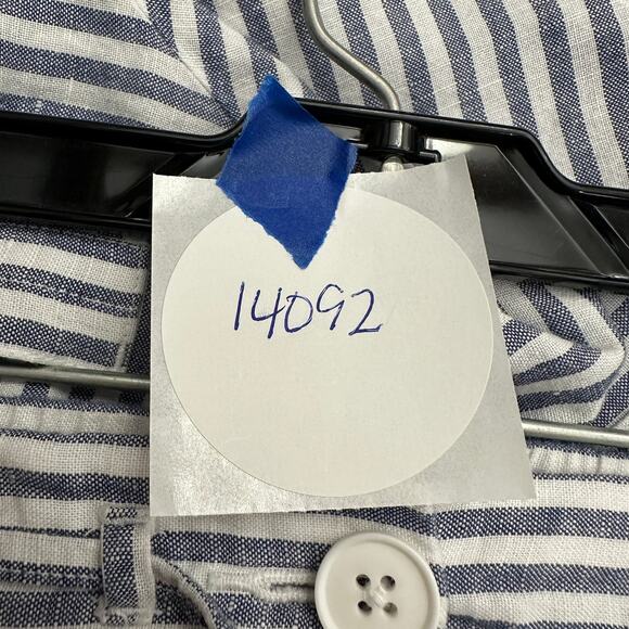 Talbots Womens Pants 12 Linen Blend Stripe Coastal Grandma Cottagecore Nautical - Picture 7 of 7